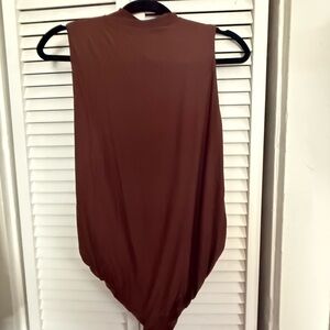 Aerie Smoothez High Neck Brown Bodysuit